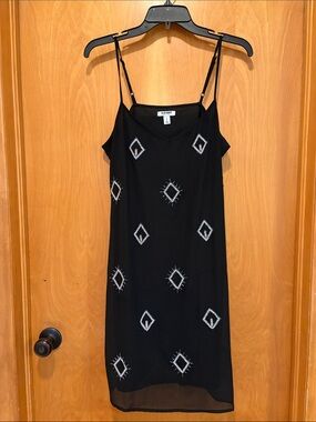 NWOT Old Navy Black Beaded Mini Slip Dress